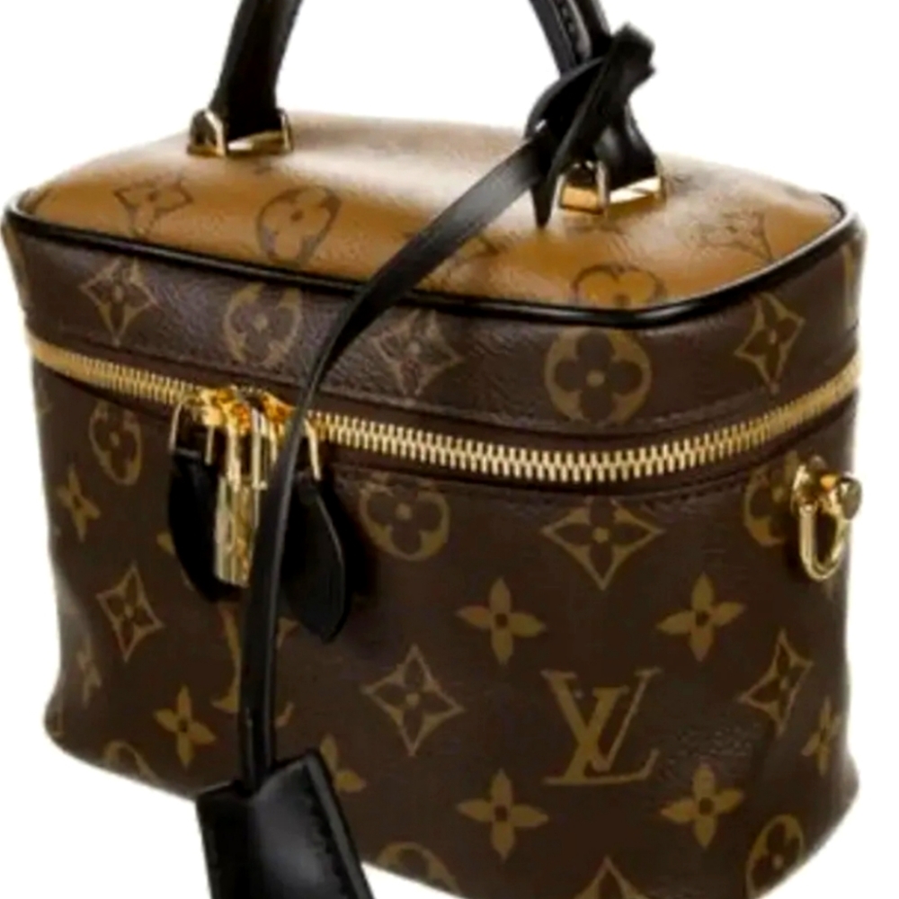 Louis Vuitton Reverse Monogram Canvas Vanity PM Crossbody Shoulder Handbag